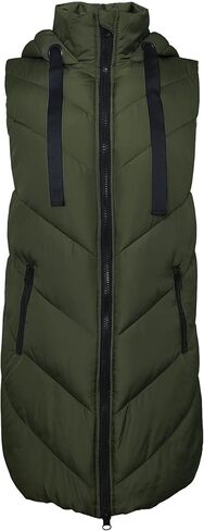 سترات نسائية منتفخة سوداء من MJORI سترة طويلة مبطنة بسحاب للنساء من Chalecos De Mujer De Vestir in Kuwait