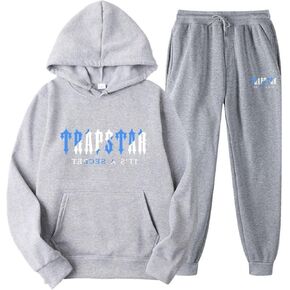 EELEAN Trapstar hoodie men and women fleece pullover + casual pants 2pcs letter print sweatshirt classic fashion couple set in Saudi Arabia
