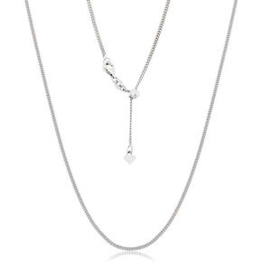 Verona Jewelers 925 Sterling Silver Adjustable Cuban Curb Chain for Women| Bolo Necklace for Women | Thin Adjustable Bolo Necklace| Silver Necklace For Women Teen Girl