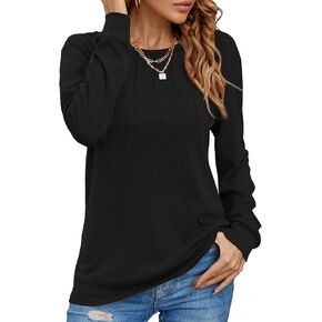 YSYOKOW Women Long Sleeve Shirts Casual Tops Dressy Blouses Fashion Pleated Tunic in Kuwait