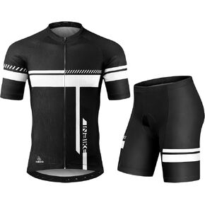 INBIKE Cycling Jersey Mens Set Reflective Breathable Biking Outfit Quick-Dry Bib Bicycle Jersey with 3D Padded Shorts in Saudi Arabia