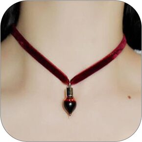 Long tiantian Vampire Blood Vial Necklace Halloween Blood Vial Choker for Women Vampire Accessories Cosplay