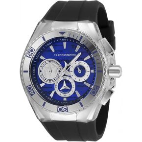Technomarine Men's Cruise California Men's StainlessSteel Quartz Watch with Silicone Strap, Black, 29.1 (Model: TM120024) (One Size, Multicolored) in Saudi Arabia
