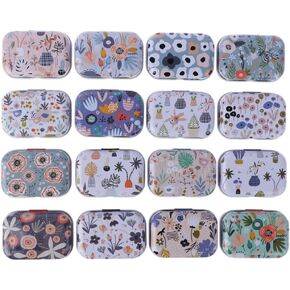 8Pcs Mini Flower Tin Trinket Jewelry Organizer Storage Box Decorative Boxes Small Metal Tins with Hinged Lids Portable Box Containers Storage Kit