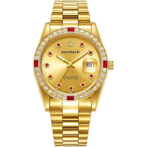 Reginald Unisex Watch Hands Sapphire Full Gold Stainless Steel Quartz Dial Watches in Kuwait