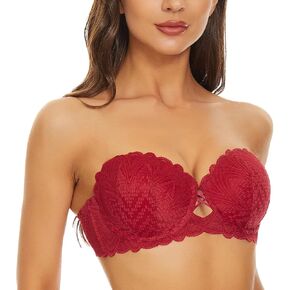 حمالة صدر نسائية مثيرة من Deyllo مصنوعة من الدانتيل مع سلك داخلي ومبطنة بشكل خفيف بدون حمالات in Kuwait