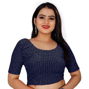 بلوزة ساري نسائية من الليكرا المخملية الجاهزة قابلة للتمدد، سترة علوية من Choli Bustier