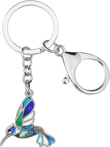 BONSNY Enamel Metal Hummingbird Key chains For Women Girls Gifts Car Purse Birds Pendant Charms in Kuwait