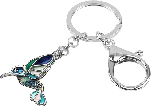 BONSNY Enamel Metal Hummingbird Key chains For Women Girls Gifts Car Purse Birds Pendant Charms in Kuwait