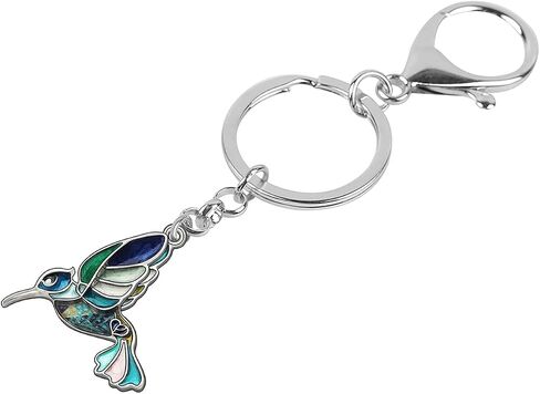 BONSNY Enamel Metal Hummingbird Key chains For Women Girls Gifts Car Purse Birds Pendant Charms in Kuwait
