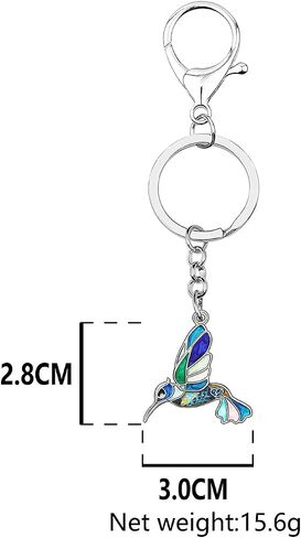 BONSNY Enamel Metal Hummingbird Key chains For Women Girls Gifts Car Purse Birds Pendant Charms in Kuwait