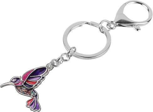 BONSNY Enamel Metal Hummingbird Key chains For Women Girls Gifts Car Purse Birds Pendant Charms in Kuwait