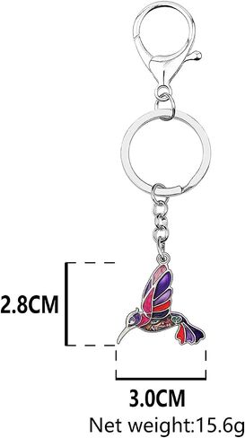 BONSNY Enamel Metal Hummingbird Key chains For Women Girls Gifts Car Purse Birds Pendant Charms in Kuwait