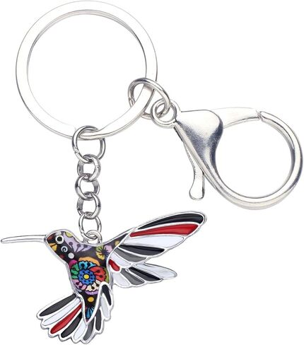 BONSNY Enamel Metal Hummingbird Key chains For Women Girls Gifts Car Purse Birds Pendant Charms in Kuwait