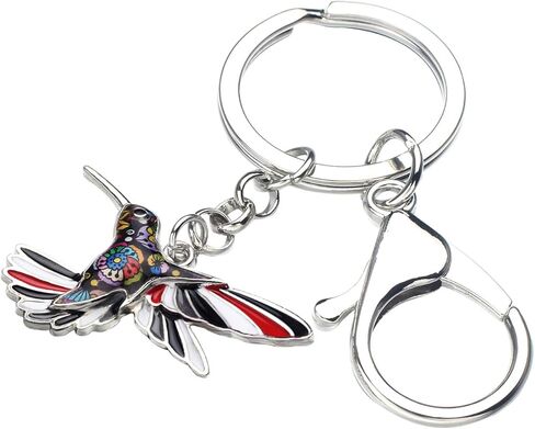 BONSNY Enamel Metal Hummingbird Key chains For Women Girls Gifts Car Purse Birds Pendant Charms in Kuwait
