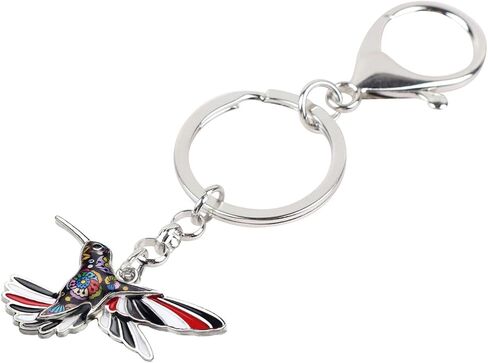 BONSNY Enamel Metal Hummingbird Key chains For Women Girls Gifts Car Purse Birds Pendant Charms in Kuwait