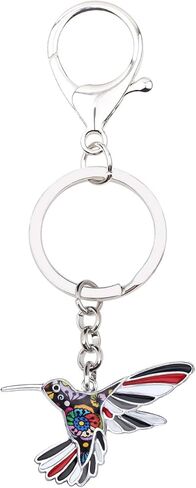 BONSNY Enamel Metal Hummingbird Key chains For Women Girls Gifts Car Purse Birds Pendant Charms in Kuwait