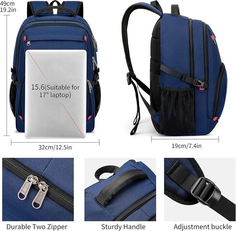 CAFELE Backpack,Waterproof Large 17in Laptop Backpack for Trip School Work Bookbag Computer Rucksack with USB Charging Port,Water Resistant Sturdy Backpack for Men Women,Grey in Kuwait