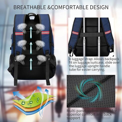 CAFELE Backpack,Waterproof Large 17in Laptop Backpack for Trip School Work Bookbag Computer Rucksack with USB Charging Port,Water Resistant Sturdy Backpack for Men Women,Grey in Kuwait
