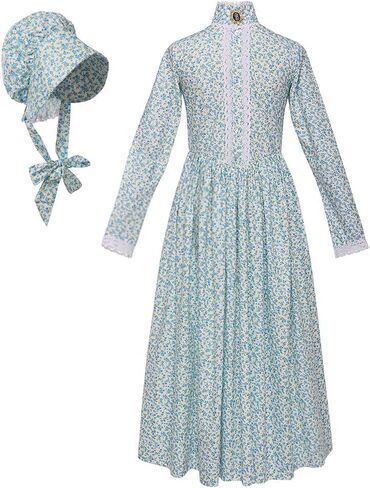 GRACEART Pioneer Girl Dress Colonial Prairie Costume Peasant Amish Dresses 100% Cotton in Kuwait