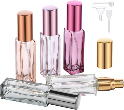 Segbeauty 5pcs 10ML Perfume Travel Refillable, Mini Cologne Perfume Bottles Empty, Portable Atomizer Sprayer for Perfume Travel Size Spray Bottle Pocket Glass Spray Bottles Toiletries Sample Dispenser in Kuwait
