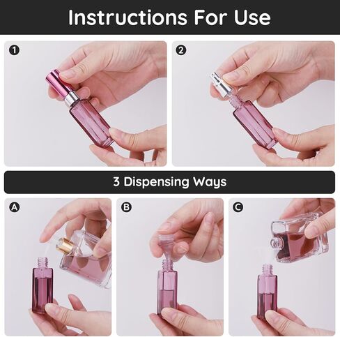 Segbeauty 5pcs 10ML Perfume Travel Refillable, Mini Cologne Perfume Bottles Empty, Portable Atomizer Sprayer for Perfume Travel Size Spray Bottle Pocket Glass Spray Bottles Toiletries Sample Dispenser in Kuwait