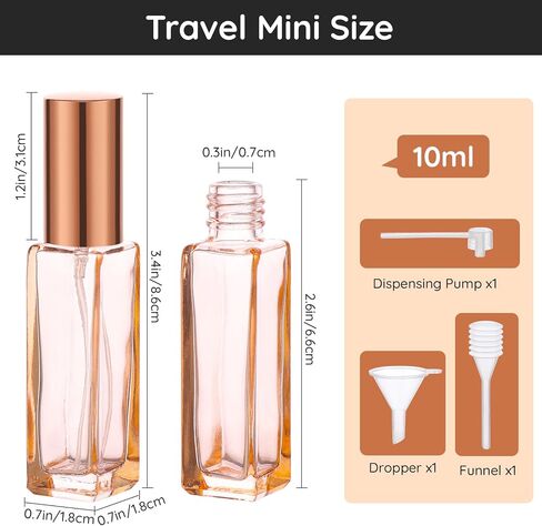 Segbeauty 5pcs 10ML Perfume Travel Refillable, Mini Cologne Perfume Bottles Empty, Portable Atomizer Sprayer for Perfume Travel Size Spray Bottle Pocket Glass Spray Bottles Toiletries Sample Dispenser in Kuwait