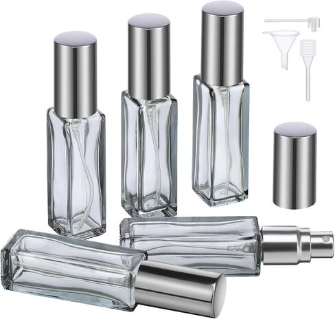 Segbeauty 5pcs 10ML Perfume Travel Refillable, Mini Cologne Perfume Bottles Empty, Portable Atomizer Sprayer for Perfume Travel Size Spray Bottle Pocket Glass Spray Bottles Toiletries Sample Dispenser in Kuwait
