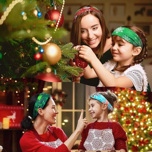 MTLEE 12 PCS Christmas Stretchy Headbands for Women Christmas Hair Accessories Non Slip Head Wrap for Women Girls Xmas Party (Stylish Pattern) in Saudi Arabia