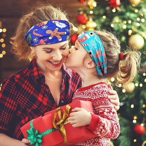 MTLEE 12 PCS Christmas Stretchy Headbands for Women Christmas Hair Accessories Non Slip Head Wrap for Women Girls Xmas Party (Stylish Pattern) in Saudi Arabia