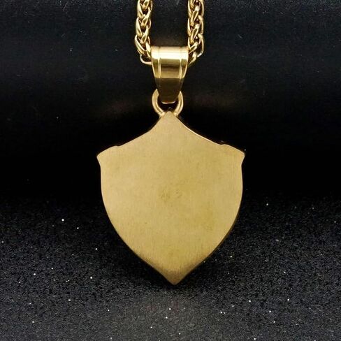 Lion Shield Necklace for Men, Hip Hop Lion Necklace, Norse Viking Lion Head Shield Pendant Necklace with 23.6"Chain, Stainless Steel Punk Rock Lion Pendant, Vintage Animal Roaring Lion Necklace Jewelry Gift for Men Boys in Kuwait