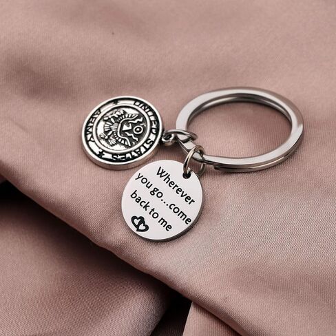 AKTAP Wherever You Go Come Back to Me Graduation Gift Dad Husband Gift Key Ring Deploying Partner Boyfriend Girlfriend in Saudi Arabia
