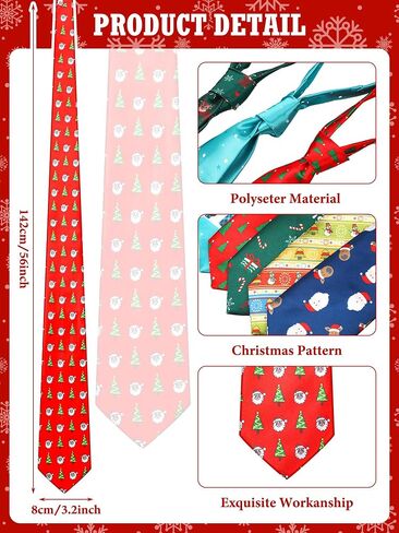 Toulite 30 Pcs Christmas Ties Xmas Novelty Printed Festival Funny Tie Holiday Santa Snowman Christmas Neckties for Men Boys Costume Vacation Party in Saudi Arabia