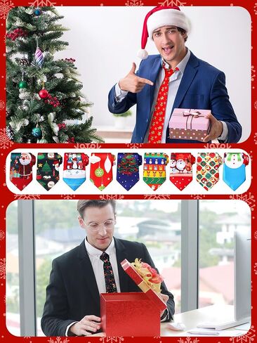 Toulite 30 Pcs Christmas Ties Xmas Novelty Printed Festival Funny Tie Holiday Santa Snowman Christmas Neckties for Men Boys Costume Vacation Party in Saudi Arabia