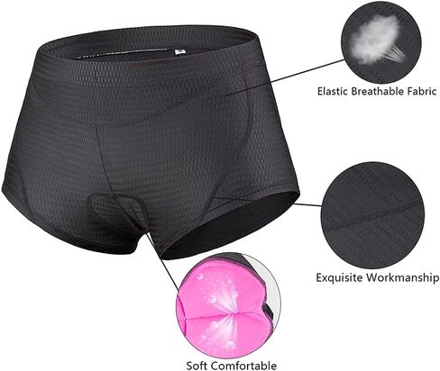 RISESBIK ملابس داخلية نسائية لركوب الدراجات، سراويل داخلية مبطنة ثلاثية الأبعاد، سراويل داخلية MTB للدراجة مع شبكة نحيفة وخفيفة الوزن in Kuwait