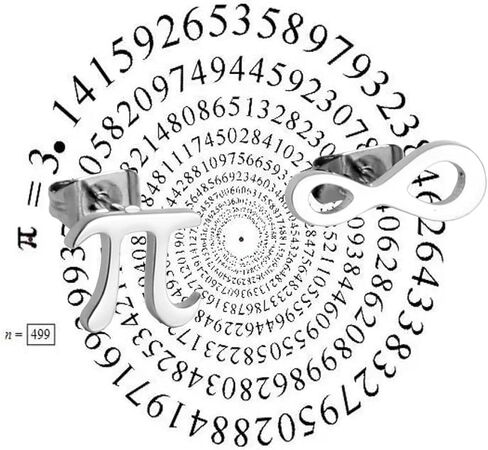 حلق رمز Pi Infinity حلق أنيق على شكل حرف الأبجدية اليونانية in Kuwait