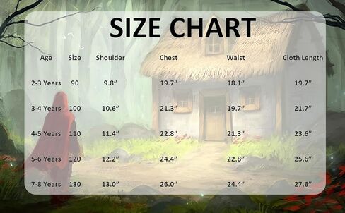 زي الرداء الأحمر الصغير للفتيات والأطفال في الهالوين ذو الذيل الخيالي لشخصية القصص القصيرة فستان تنكري بعباءة بقلنسوة من 3 إلى 13 سنة in Kuwait