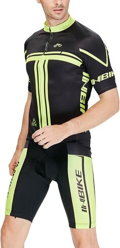 INBIKE Cycling Jersey Mens Set Reflective Breathable Biking Outfit Quick-Dry Bib Bicycle Jersey with 3D Padded Shorts in Saudi Arabia