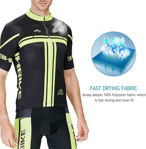 INBIKE Cycling Jersey Mens Set Reflective Breathable Biking Outfit Quick-Dry Bib Bicycle Jersey with 3D Padded Shorts in Saudi Arabia