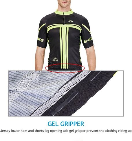 INBIKE Cycling Jersey Mens Set Reflective Breathable Biking Outfit Quick-Dry Bib Bicycle Jersey with 3D Padded Shorts in Saudi Arabia