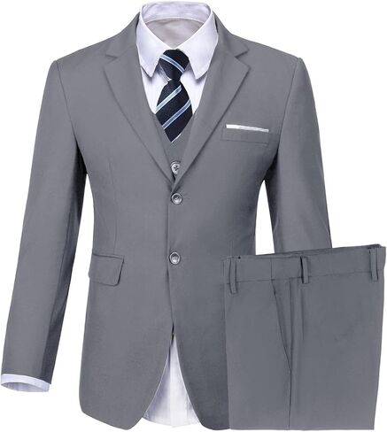 Boys Suit Kids 5 Pieces Tuxedo Suit Set for Wedding Ring Bearer Outfit in Kuwait