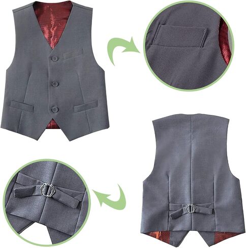 Boys Suit Kids 5 Pieces Tuxedo Suit Set for Wedding Ring Bearer Outfit in Kuwait