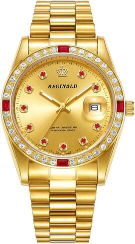 Reginald Unisex Watch Hands Sapphire Full Gold Stainless Steel Quartz Dial Watches in Kuwait