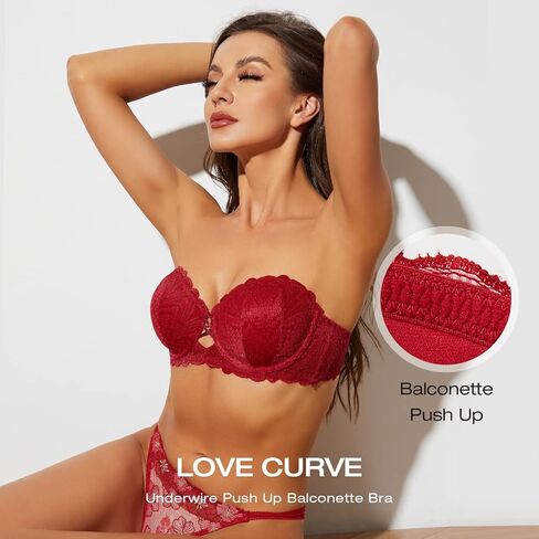 حمالة صدر نسائية مثيرة من Deyllo مصنوعة من الدانتيل مع سلك داخلي ومبطنة بشكل خفيف بدون حمالات in Kuwait