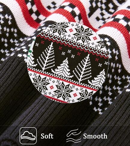 Cozople قبيحة عيد الميلاد سترة الرجال الرنة سترة سترة عيد الميلاد شال طوق سترة مشغولة من الصوف معطف in Kuwait