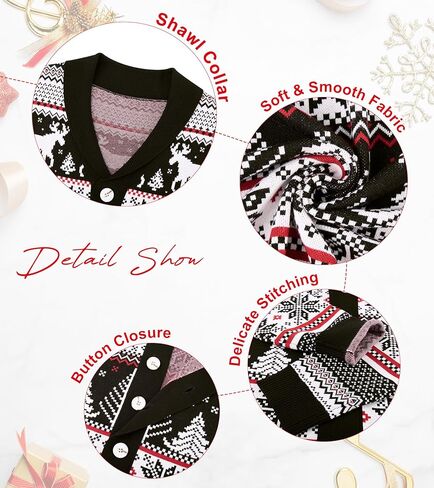 Cozople قبيحة عيد الميلاد سترة الرجال الرنة سترة سترة عيد الميلاد شال طوق سترة مشغولة من الصوف معطف in Kuwait