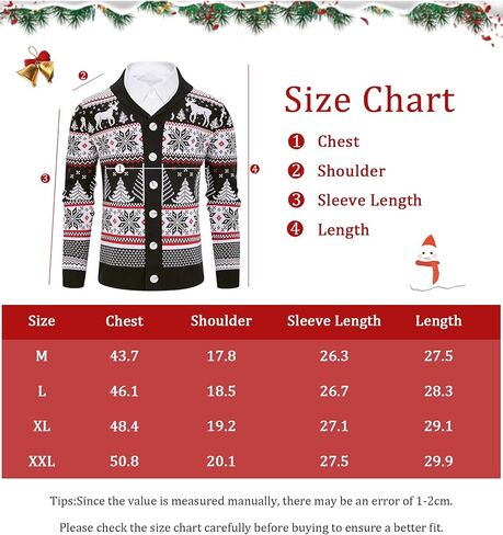 Cozople قبيحة عيد الميلاد سترة الرجال الرنة سترة سترة عيد الميلاد شال طوق سترة مشغولة من الصوف معطف in Kuwait