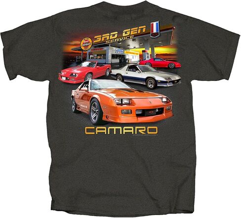 تي شيرت Joe Blow T's Chevy Camaro 82 إلى 92 من الجيل الثالث 100% قطن منكمش مسبقًا - رمادي in Kuwait