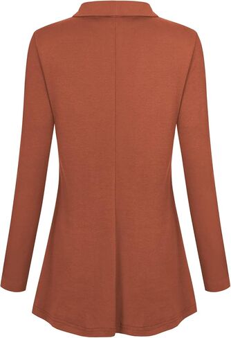 Ouncuty Women Fall Long Sleeve Tops Shawl Neck Button Down Dressy Blouses Shirts in Kuwait