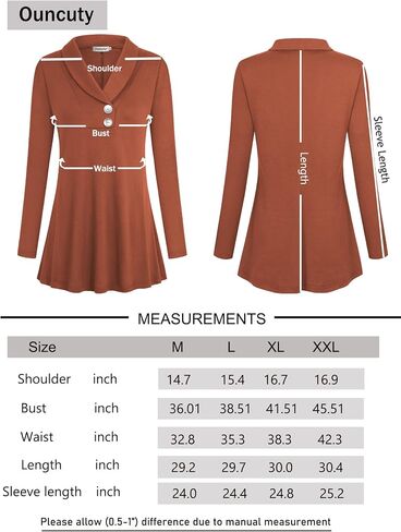 Ouncuty Women Fall Long Sleeve Tops Shawl Neck Button Down Dressy Blouses Shirts in Kuwait